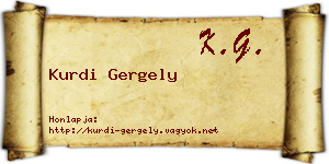 Kurdi Gergely névjegykártya